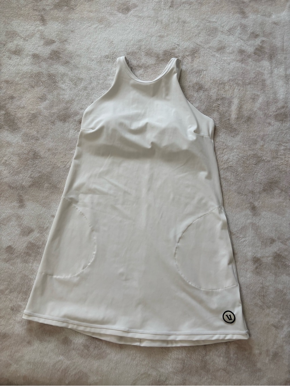 Vuori Volley Athletic White Dress High Neck with Pockets Size M